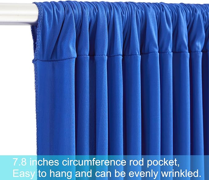 4 Panels Royal Blue Backdrop Curtains for Wedding Party Wrinkle Free Backdrops Curtain Drapes Fabric Decorations Photo Back Drop Cloth for Baby Shower Photography Stage Reception 20ft(W) x 12ft(H) - Image 7