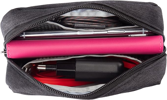 E-Tree Cute Small Pouch, Makeup Cosmetic Bag,Make up Bag for Purse,Toiletry Zipper Pouch,Tech Bag,Electronic Organizer Travel Case,Storage Pouches for Organization Black - Image 3