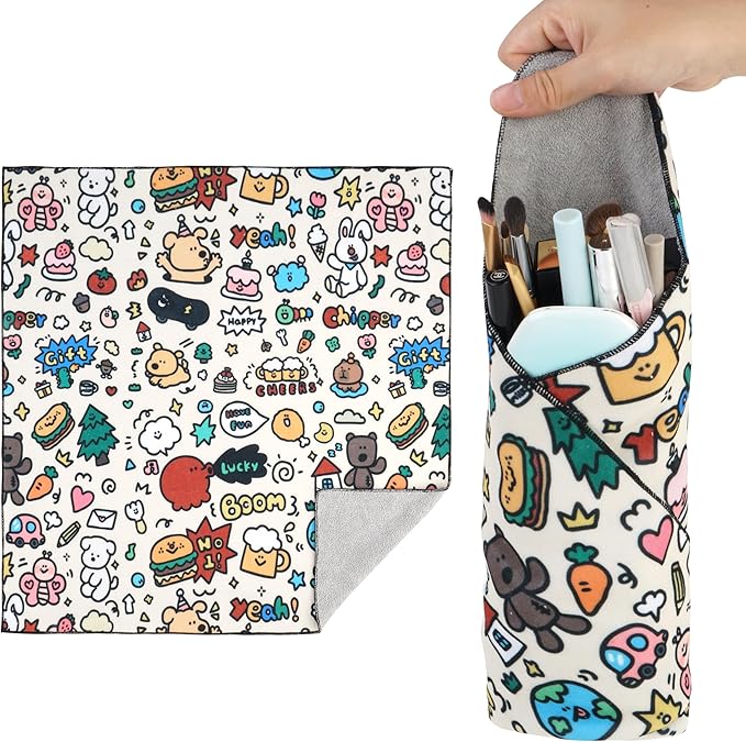 Walking Way Self-Adhesive Magic Cloth Makeup Bag, Portable Protective Cosmetic Pouch, Camera Lens Wrap, Stylish Travel Organizer for Beauty Essentials, Travel, Gifts & Daily Use by WalkingWay