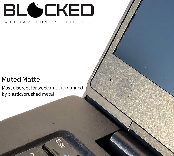 BLOCKED Original Vinyl Webcam Cover Stickers | Restickable & Stackable Privacy Covers | for All Camera-endable Devices | 3-Sizes | 57 Black (Muted Matte) - Image 5