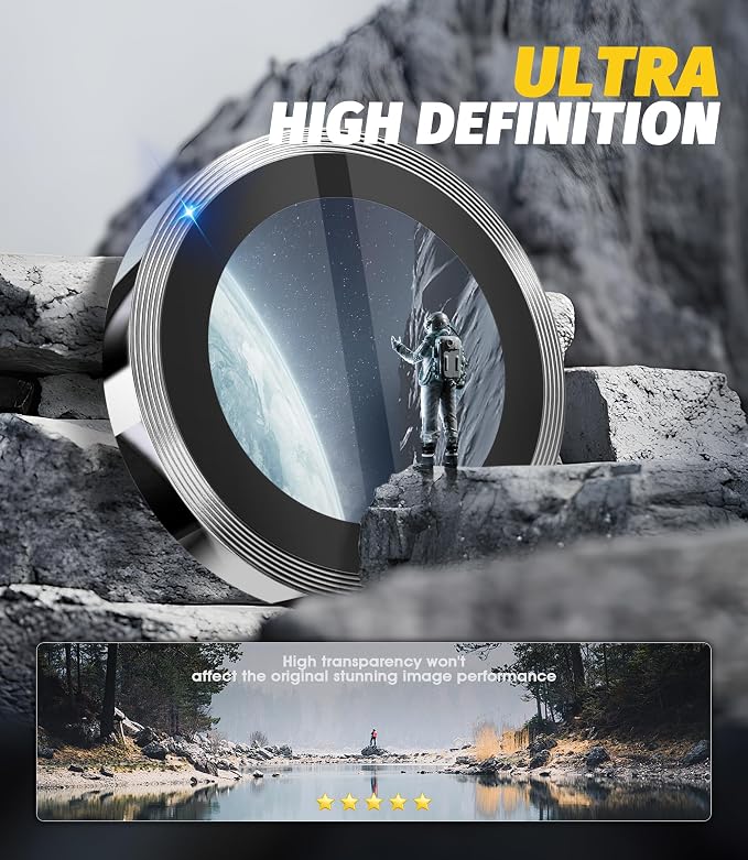 Orzero (2 Sets Camera Lens Protector for Samsung Galaxy Z Fold 8, [EZ Install] [Case-Friendly] 9H Tempered Glass CD Pattern Lens Cover, Military-Grade Shockproof, HD Clarity Anti-Glare - Sliver - Image 3