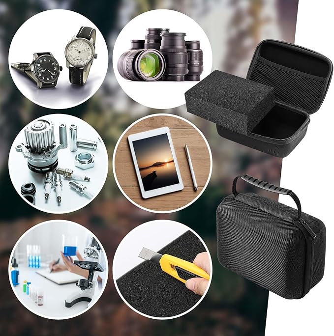 Relaxweex Hard Case with Foam, 12.6 X 8.27 X 3.5 Inch, Black | EVA Waterproof Shockproof Case, Customizable Foam for Camera Electronics Instruments, Digital Products, with Knife - Image 7