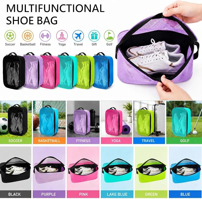 Golf Shoe Bag for Travel, Ventilated Sports Shoes Carrier, Portable Football Boot Organizer for Gym Men Women (1 Pcs-Sky Blue) - Image 9