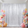 SquarePie 8x8ft Silver Sequin Backdrop, High Density Non-Transparent Glitter Curtain for Photography, Birthday, Wedding Party Decorations, Thick Solid Background with 4" Rod Pocket, 1 Panel by SquarePie