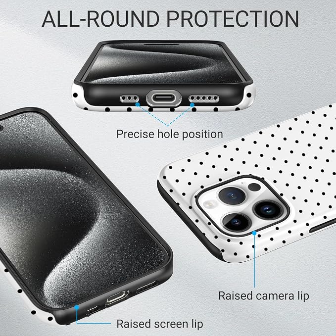 TPU Phone Case for iPhone 13 Pro Max, MagSafe Wireless Charging Compatible, Shockproof Slim Fit Protective Cover with Anti-Yellowing & Raised Camera Protection (Polka dot 8, iPhone 13 Pro Max) - Image 3