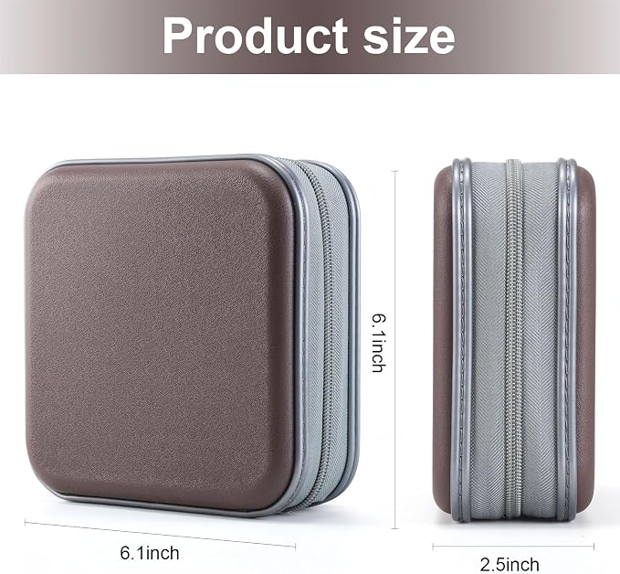 LIOVODE DVD Case, 48 Capacity Hard Plastic CD Case Holder for Car | DVD Storage, Hand Strap, Zipper Closure, Scratch-Resistant Sleeves, CD Storage for Music Blu-Ray Game Disc for Travel Office - Image 7