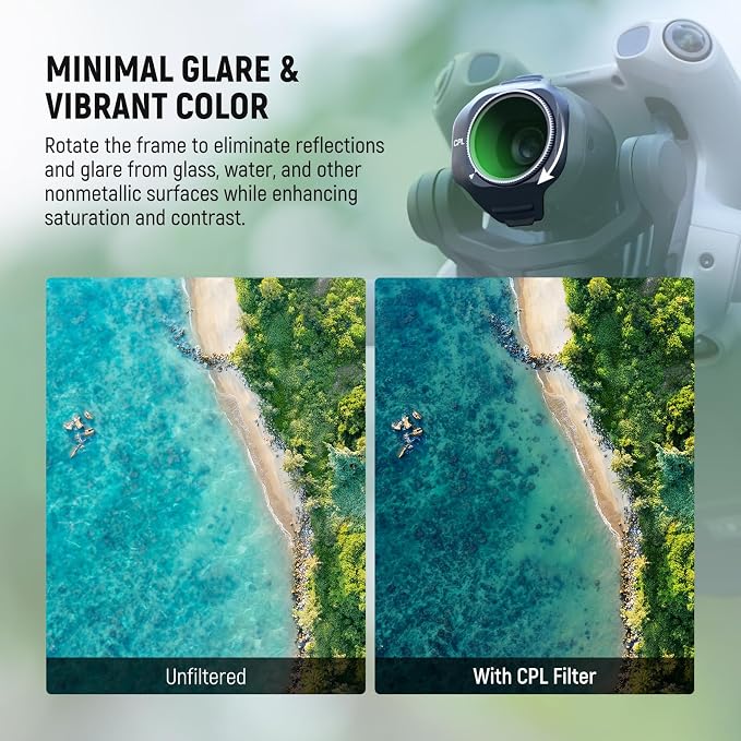 NEEWER CPL Filter Compatible with DJI Mini 5 Pro Drone, Snap On Adjustable Circular Polarizing Polarizer Lens Filter Multicoated Optical Glass Aerial Photography Accessories - Image 3