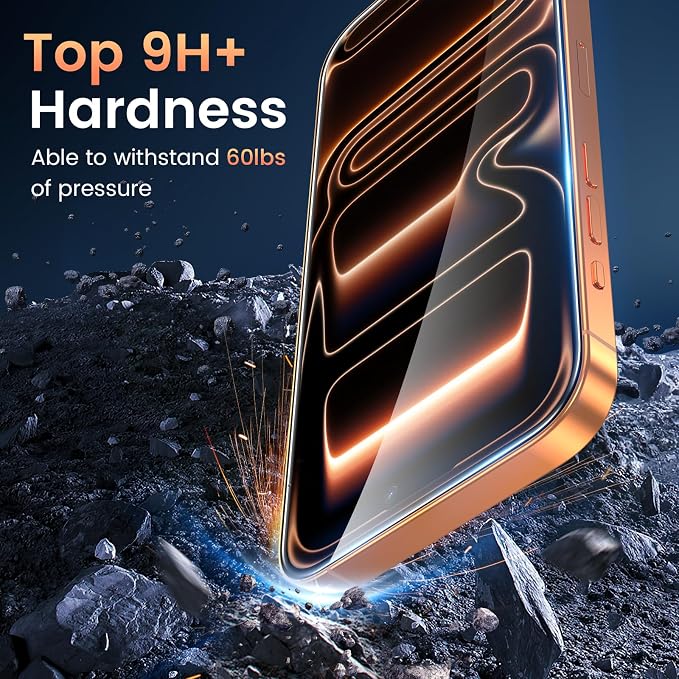 Fotbor Compatible for 3 Pack iPhone 17 Pro Max Screen Protector with 1 Set Camera Lens Protector, 2025 Upgrade 9H+ Premium Tempered Glass 17 Promax, Easy Installation Kits, 6.9 inch - Image 2