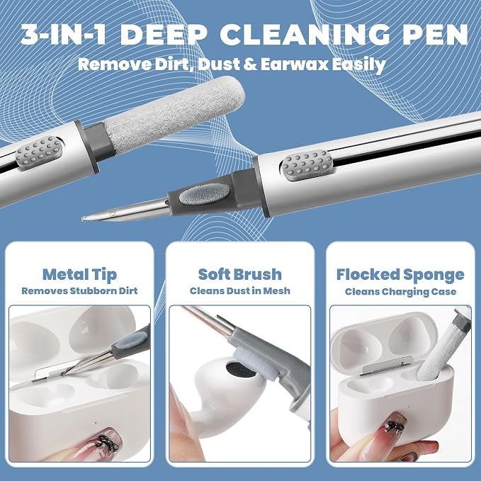 Upgraded for Airpod Cleaner Kit (81 PCS), Multi-Tool with Cleaning Pen, Putty & Swabs, Removes Earwax & Dust, Compatible with AirPods Pro 1/2/3, Earbud, Headphones, Phone & Charging Port - Image 3