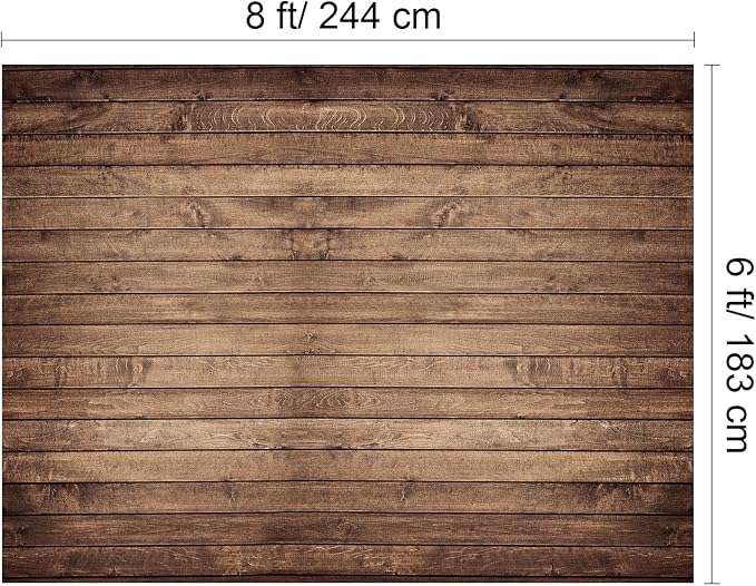 Mixweer Brown Wood Backdrop for Photography Rustic Wooden Photo Backdrop Decorations Retro Wood Wall Background Birthday Party Weeding Backdrop(7 x 5 ft) - Image 2