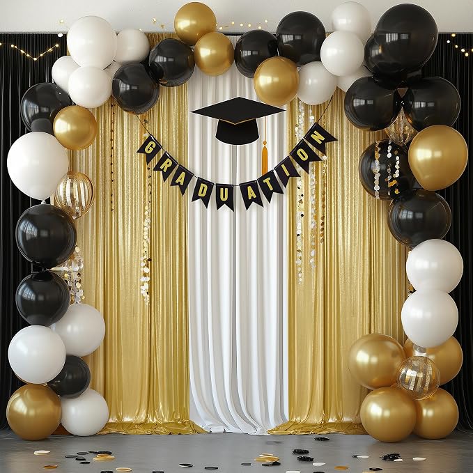 Outpain Thick 40 ft x 10 ft Gold Sequin Backdrop Curtain for Parties, Wrinkle Free Glitter Photo Backdrop Drapes 8 Panels 5x10ft Gold Back Drop Cloth for Wedding Christmas Photography Background - Image 8