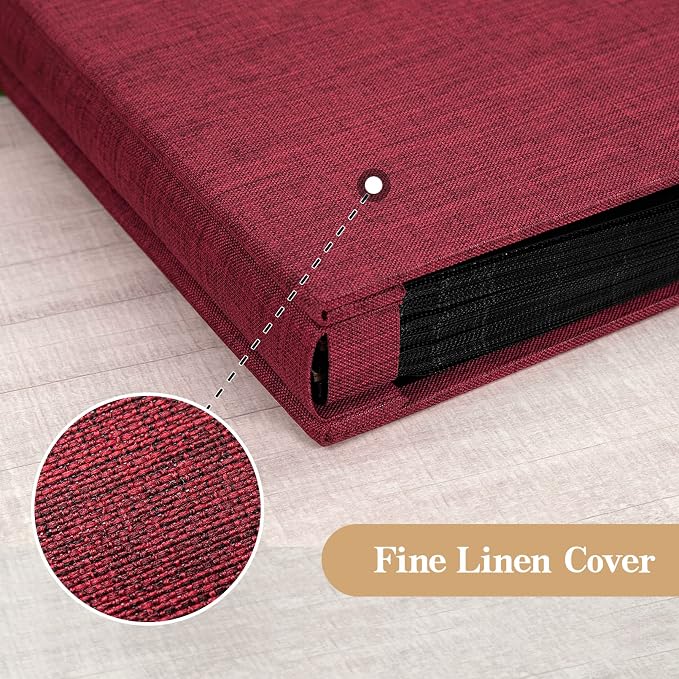 potricher Photo Album 4x6, 300 Pockets, Linen Cover, Red | Small Capacity 4x6 Picture Albums with Horizontal Pockets, 4x6 Photo Book for Family, Wedding, Baby, Anniversary - Image 6