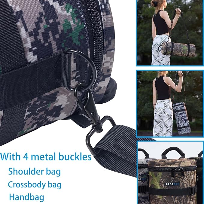 ZZQ&CCF Camera Lens Pouch Bag for Canon RF 200-800mm F6.3-9, Large Thick Lens Carry Bag, Water Resistant Protective Camera Lens Pouch for Super-telephoto Zoom#Leaf - Image 7