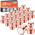 FINDMAG 28 Pack Magnets for Fridge, Whiteboard Magnets, Rose Gold | Strong Fridge Magnets for Pictures Display in Kitchen, Classroom, Locker and Office, Accessories Decorative, Easy to Move by FINDMAG
