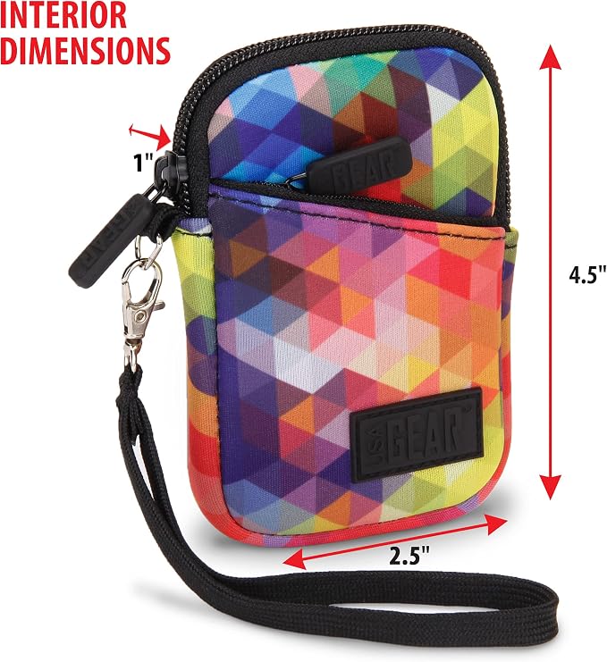 USA Gear Compact Camera Case Fits Kodak Pixpro FZ55, SD Card, Canon SX740 HS, Sony Cybershot T99, DSC-80 & more Small Digital Cameras - Belt Loop, Wrist Strap, Weather Resistant (Geometric) - Image 3