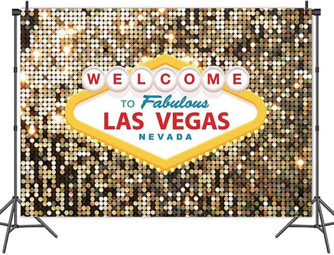 Welcome to Las Vegas Photo Background Fabulous Casino Poker Movie Themed Photography Backdrops 5x3ft Vintage Costume Dress-up Birthday Prom Ceremony Baby Shower Banner Supplies Props Vinyl - Image 2