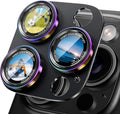 CACOE Metal Camera Lens Protector for iPhone 15 Pro/15 Pro Max | Tempered Glass Cover, Anti-Scratch, Drop-Proof, Strong Adhesion, Camera Screen Cover Accessories, Colorful by CACOE