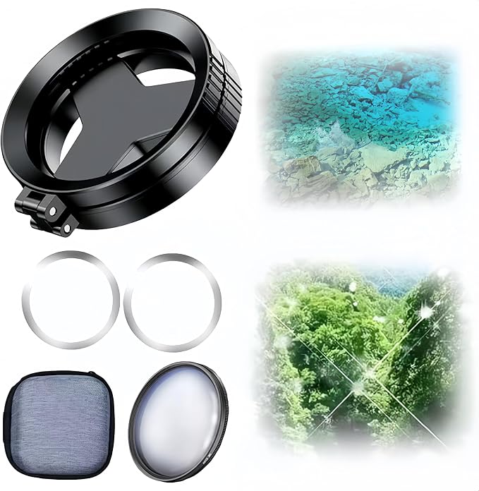 2-in-1 Magnetic CPL & Star Filter Lens, New Magnetic Cellphone Lens 52mm Universal Phone Lens CPL Polarizer Filter, Magnetic Lens Filter for Phones Improve Shooting Effects (Polarized Len 1Pcs) by IKPOPIM