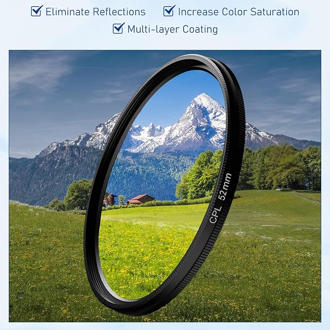 52mm Clip-on CPL Phone Camera Filter Kit, Circular Polarizer Filter, CPL Polarizer Phone Camera Lens Filter for iPhone Samsung/Android Smartphones - Image 5