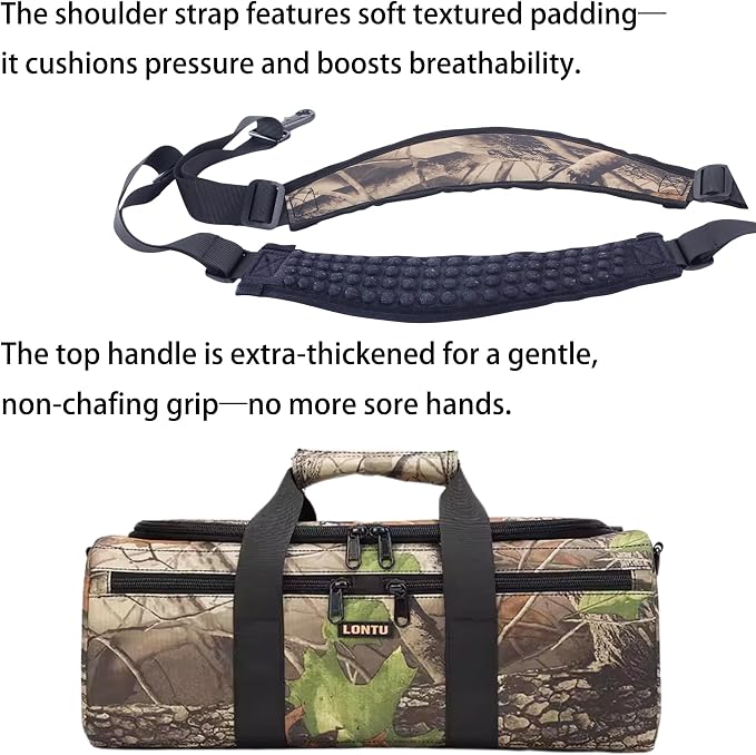 ZZQ&CCF Camera Lens Pouch Case for Canon RF 200-800/100-500,for Sony FE 200-600mm F5.6-6.3G,Compatible with Nikon Z 180-600, Portable Compact Outdoor Telephoto Lens Photography Bag -Black Camo - Image 2
