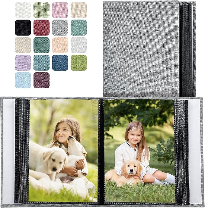 Photo Album 4x6 100 Pockets for Wedding Gifts,Linen Hardcover Picture Albums for Family Anniversary Baby Vacation Pictures - Image 2