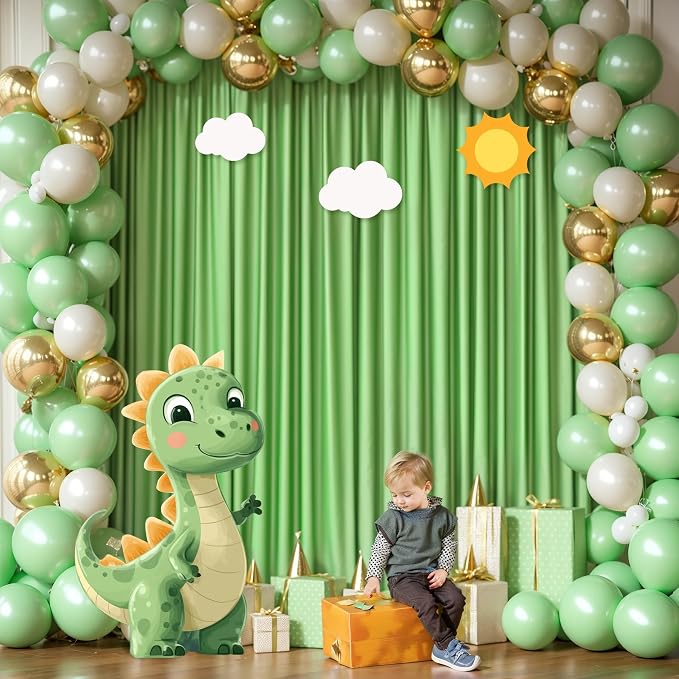Sage Green Backdrop Curtain 6 Panels-Wrinkle-Free Green Curtains Polyester Photography Drapes for Baby Shower Birthday Party Photo Background Backdrop Stand- 24 X10FT (Sage Green) - Image 3