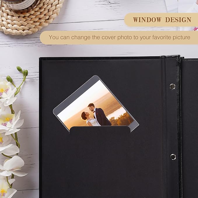 potricher Large Photo Album 4x6 600 Photos, Leather Cover, Gray | Large Capacity Picture Albums with 600 Horizontal and Vertical Pockets, Photo Book for Family, Wedding, Anniversary, Baby - Image 4