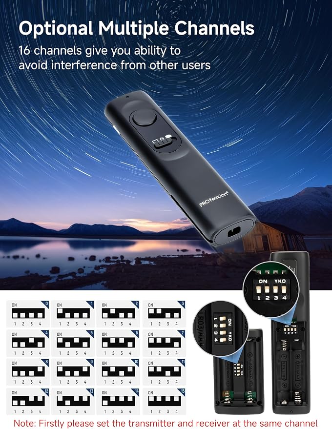 PROfezzion 164ft Remote Shutter Release Wireless for Select Canon Cameras | for Canon Rebel T7 T6 T5 T8i T7i SL3 EOS R100 R10 R8 R7 R6 Mark V III II RP R R50V 90D 80D 70D, AAA Battery, Tripod Clip - Image 2