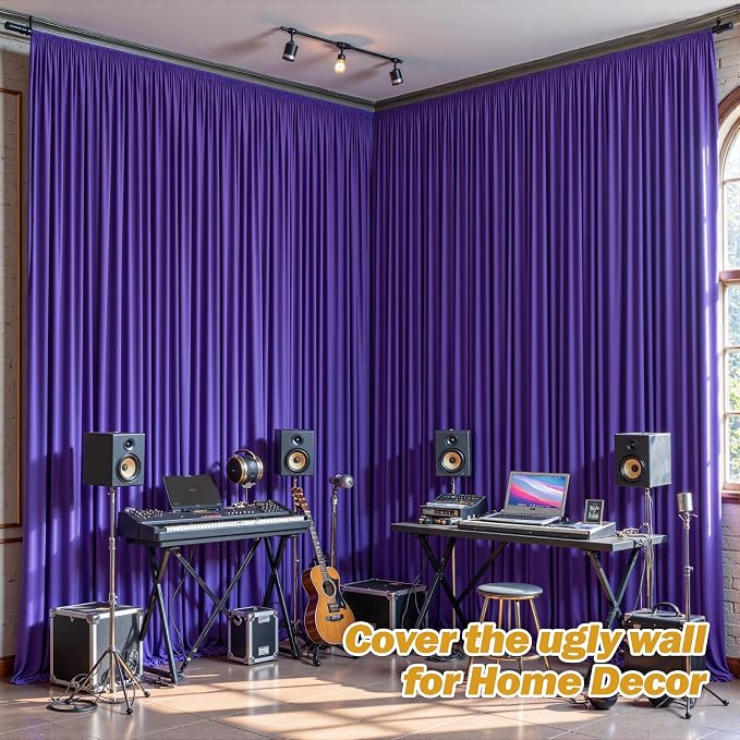 16ftx10ft Wrinkle Free Purple Backdrop Curtain - 10 Feet Photography Backdrop Drapes, Silky Polyester Back Drop Cloth for Wedding Baby Shower Balloon Arch Background - Image 6