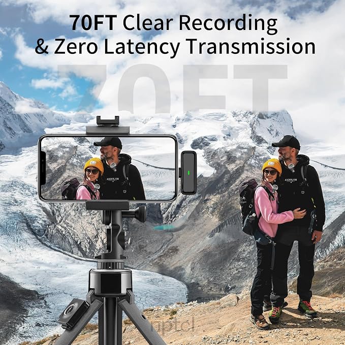 NPTCL Wireless Lavalier Microphone for iPhone iPad Android, Mini USB C Mic | 24H Charging Case, Digital Charge Display, Noise Reduction for Content Creator Video Recording Vlog Podcast YouTube TikTok - Image 4