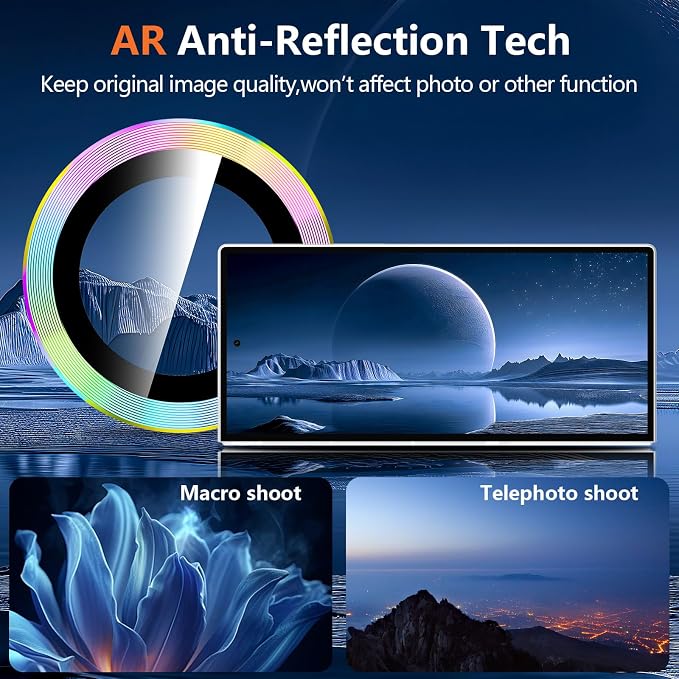 for Samsung Galaxy Z Fold 8 Ultra Camera Lens Protector, Individual Metal Ring Tempered Glass Lens Cover, [Strong Adsorption] Scratch Resistant Ultra-Thin HD Clear Lens Cover, 1 Set-Colorful - Image 3