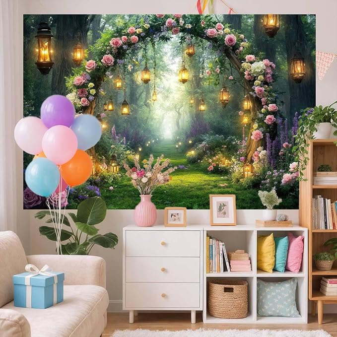 10x10ft Purple Flower Wedding Photography Backdrop Lavender Floral Wedding Bridal Photography Backdrop Anniversary Birthday Baby Shower Girl Party Banner Photo Booth Props Background Wall Decor - Image 4