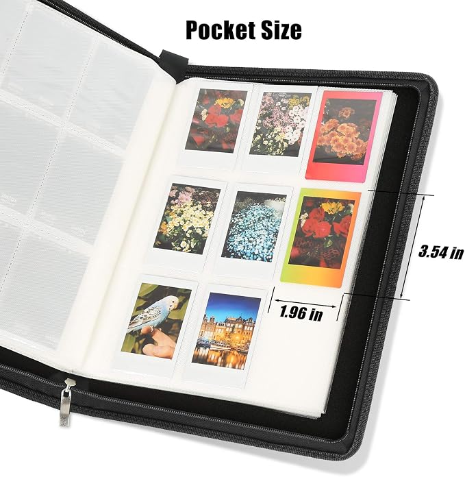 Veicevol 540-Pocket 2x3 Photo Album for Instax Mini and Polaroid, Black | PU Leather Cover Keeps, Fits Instax Mini and Polaroid 2x3 Photos, Protects Travel, Wedding and Family Memories - Image 6
