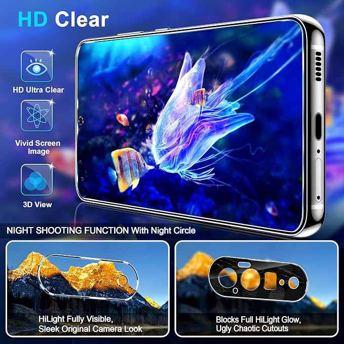 letosan 3 Pack for Google Pixel 11 Pro Screen Protector Tempered Glass + 3 Pack Camera Lens Protector, Military Grade Shatterproof, 9H Hardness, Fingerprint Unlock,Case Friendly 6.3 Inch - Image 4