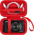 Canboc Camera Case for Canon PowerShot G7 X Mark III/ G7X Mark II, Red | For SX740/ SX730/ G7X3 Carrying Camera Bag, Zipper Mesh Pocket fits USB Cable, Batteries by Canboc