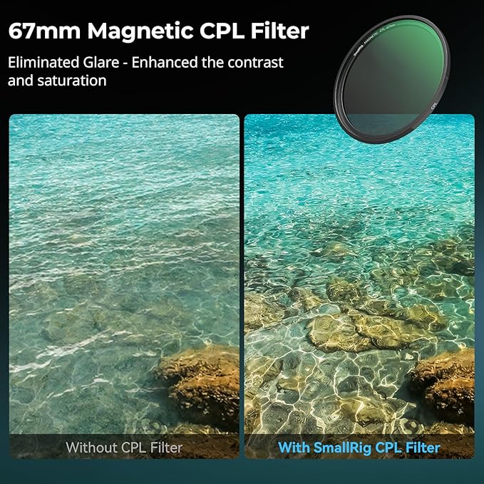 SmallRig 5-in-1 Magnetic 67mm Lens Filter Kit: VND + CPL + Black Mist 1/4 + Threaded Adapter Ring + Lens Cover + Storage Bag + Cleaning Cloth, Camera Filter Set for iPhone Lens - 4726 - Image 4