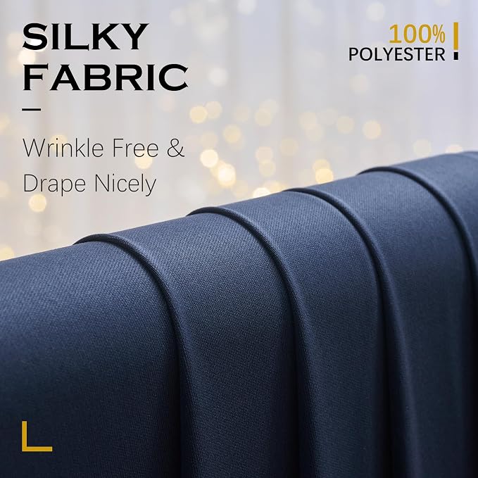10x12 ft Navy Blue Backdrop Curtains for Weddings, Birthdays and Photos - Image 3