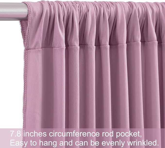 4 Panels Dusty Pink Backdrop Curtains for Wedding Party Wrinkle Free Backdrops Curtain Drapes Fabric Decorations Photo Back Drop Cloth for Baby Shower Photography Stage Reception 20ft(W) x 12ft(H) - Image 7
