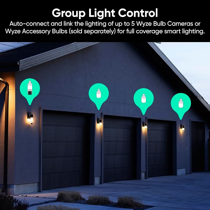 WYZE Bulb Cam - 2K HD Smart Light Bulb Security Camera with Color Night Vision, 800-Lumen Dimmable LED, 160° Wide View, Motion Detection & Siren, E26 Socket, Alexa/Google/IFTTT | Color Night Vision, 800-Lumen Dimmable LED, 160° Wide View, Motion Detect... - Image 10