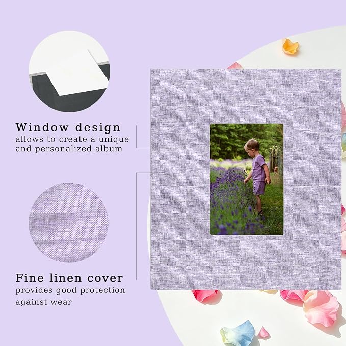 Photo Album 8x10, Pack of 2 Linen Picture Book, 26-Page Album Holds 52 Photos Art Presentation Folder for Picture or Certificates Storage - Image 2