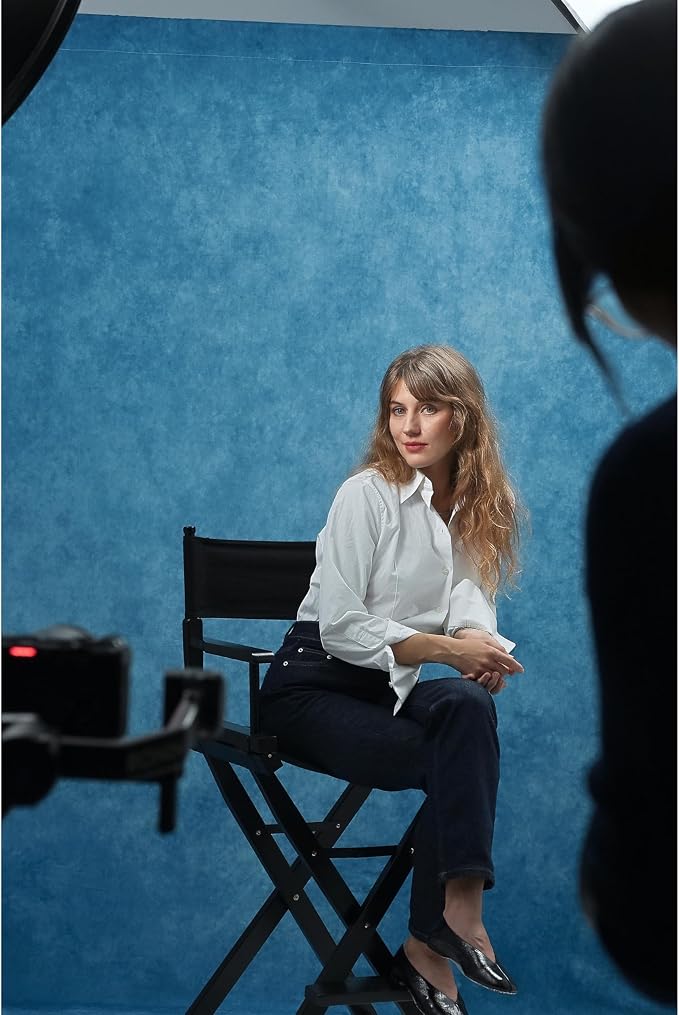 UrcTepics 8×10ft Abstract Blue Backdrop for School Portraits and Bussiness Headshots. Fabric Yearbook Photo Backdrop,Graduation and Audition Background. - Image 4