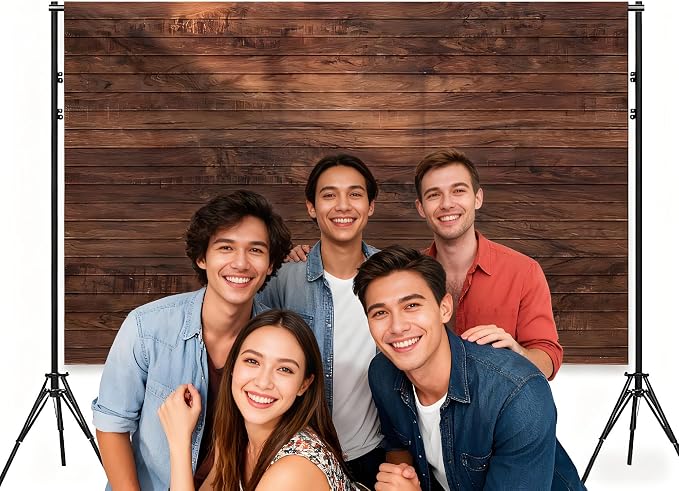 10x6.5 Ft Brown Wall Backdrop，Large Polyester Fabric Brown Wall Backdrop Photo Backdrops Background for Halloween Party Christmas Halloween Decoration Photo Booth Prop Banner - Image 2