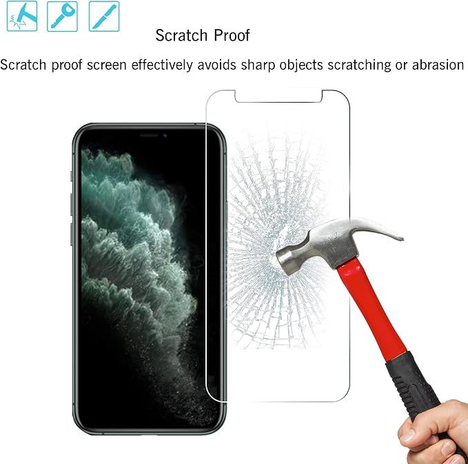 Ailun Screen Protector+Camera Lens Protector for iPhone 11 Pro Max | 2+2 Pack, 6.5 inch, Tempered Glass Film, HD - Image 5