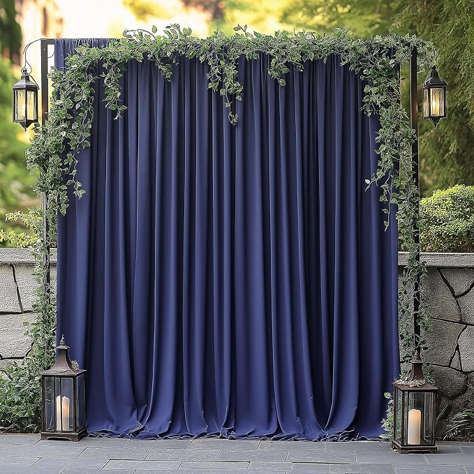 ESGOTBME 30x10ft Wrinkle Free Navy Blue Backdrop Curtain for Parties Soft Fabric Drapes Wedding Curtain Backdrop for Birthday Party Decorations Background for Photography 5x10ft, 6 Panels - Image 7