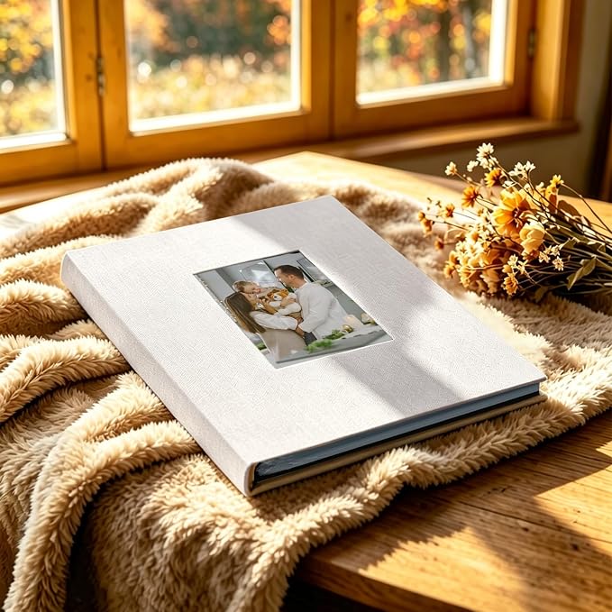Photo Album 8x10, Pack of 2 Linen Picture Book, 26-Page Album Holds 52 Photos Art Presentation Folder for Picture or Certificates Storage - Image 3