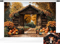 Kate Fall Backdrop Thanksgiving Backdrops for Photography Fall Maple Leaves Pumpkin Barn Door Backgrounds, 10x6.5ft by KateBackdropforPhotography