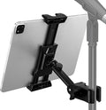LZSIG Tablet Holder for Mic Stand, Adjustable iPad iPhone Mount for Music Stand - Compatible with Kindle/Android/Smartphones, Fits 4.7 to 13.5-inch Devices | Adjustable 360° Swivel Phone Stand for Tripod, Clamp Attachment Mount Fits 4.7-13.5" Screens, ... by LZSIG