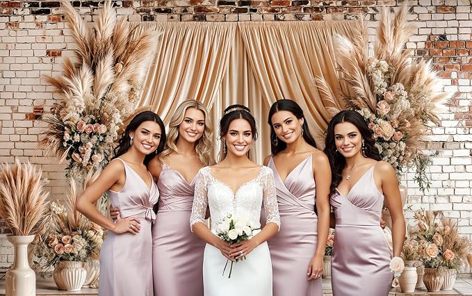 12X10ft Boho Floral Wedding Backdrop Wall Background Photography Beige Vintage Flowers Backdrops for Parties Wedding, Girls Birthday Princess Weeding Bridal Shower Floral Anniversary Ceremony Decor - Image 3