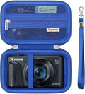 Carrying Case for Canon PowerShot SX740 HS, SX730 HS Camera, Blue | SX720 HS, SX620 HS, G7 X Mark III, G7 X Mark II Digital Camera, Storage Holder Travel Bag with Mesh Pocket for Battery Pack by Supmay