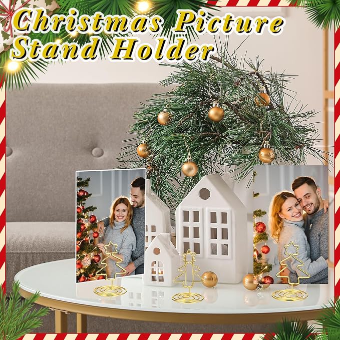 AmazingSpark 36 Pcs 2026 Graduation Gold Photo Holders for Table Centerpieces Metal Photo Holder Gold Picture Display Stands Menu Memo Clips for Graduation Party Table Decoration Supplies(Tree) - Image 7